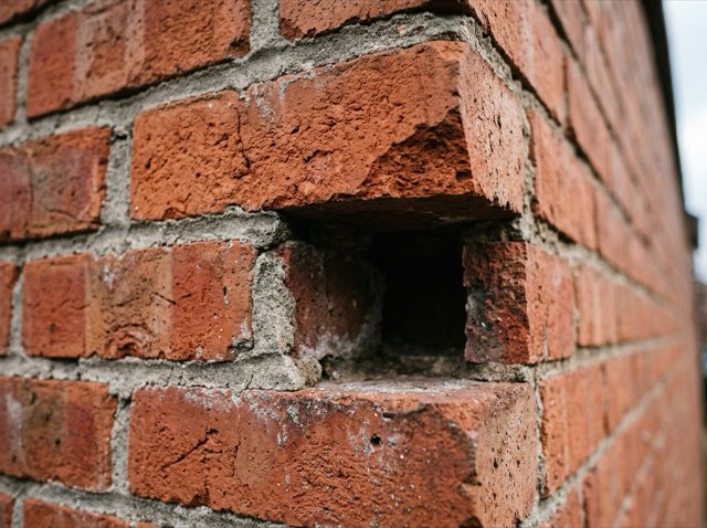 External brickwork defect recorded during an estate inspection
